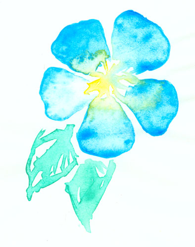 394x500 Blue Flower Sketch Antemortem Arts Fine Art Amp Custom Paintings - Blue Flower Sketch