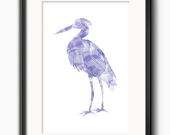 340x270 Blue Heron Sketch Etsy - Blue Heron Sketch