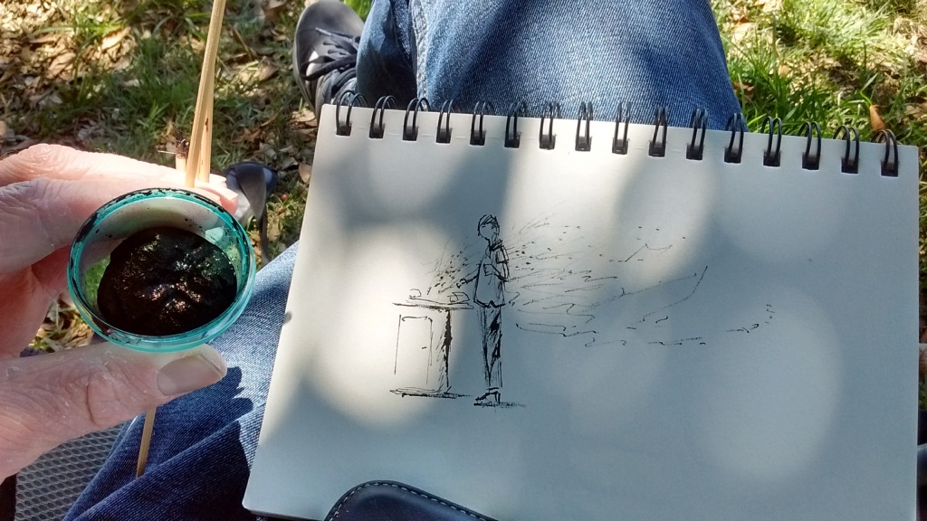 1024x576 Brisbane Drawing Group Sketch 4 Barbecuing Man Edd Cross - Blue Man Group Sketch