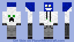 256x146 The Blue Man Group In A Creeper Hoodie Minecraft Skin - Blue Man Group Sketch