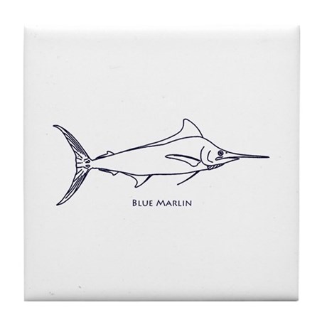 460x460 Blue Marlin Coasters - Blue Marlin Sketch