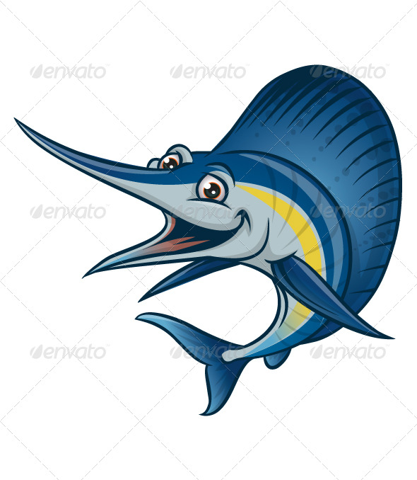 590x678 Blue Marlin By Makou Graphicriver - Blue Marlin Sketch