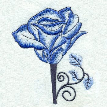 350x350 Blue Sketch Magic Stock Art - Blue Rose Sketch