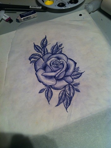 358x480 Crimson Empire Tattoo - Blue Rose Sketch