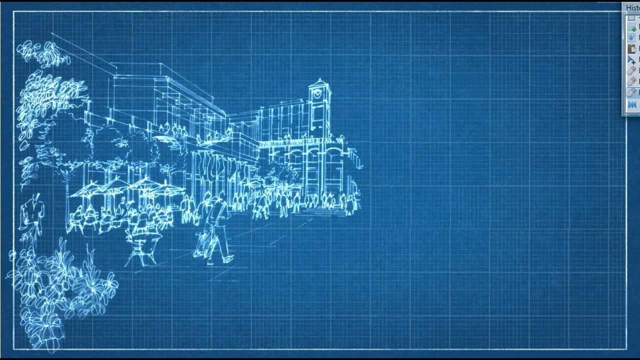 1280x720 Blueprint Sketch Animation - Blue Sketch