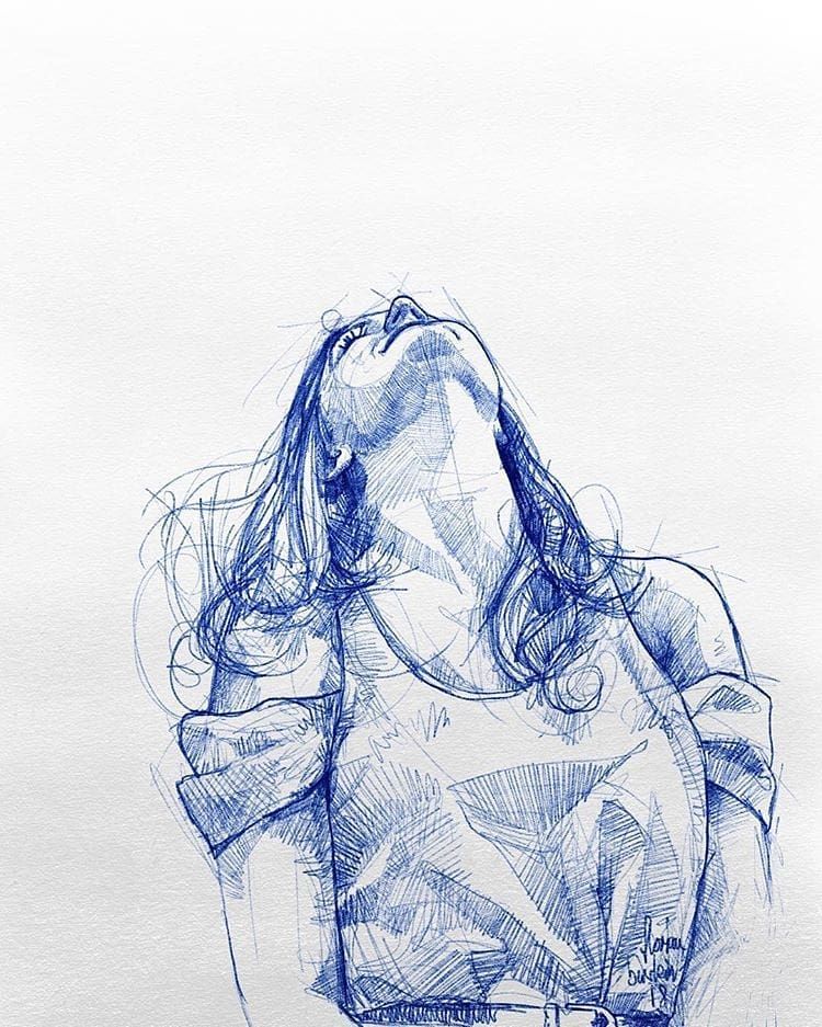 750x937 Expressive Blue Sketches Choose Your Favorite Artis Art - Blue Sketch