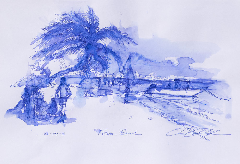 1000x686 Blue Ink Works Paul Rasporich, Artist - Blue Sketch