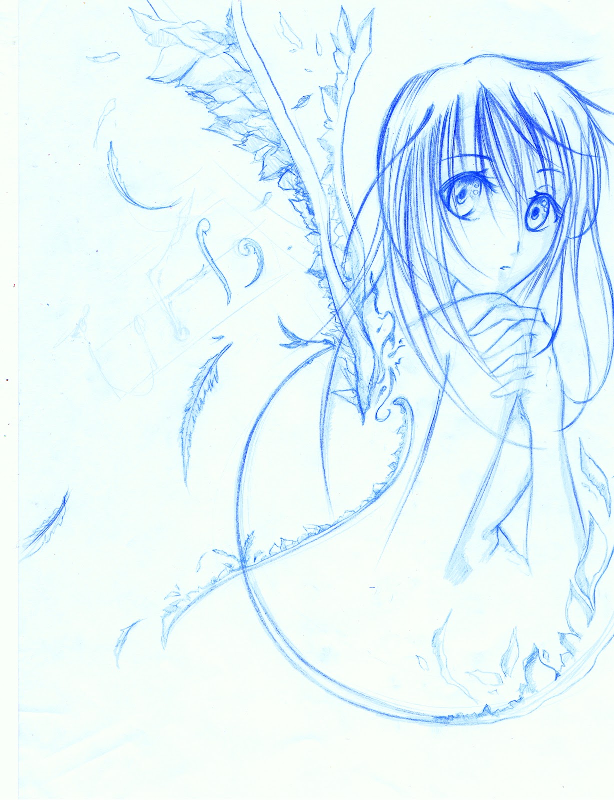 1229x1600 Animartic Sketches In Blue Lead Pencil. - Blue Sketch Pencil