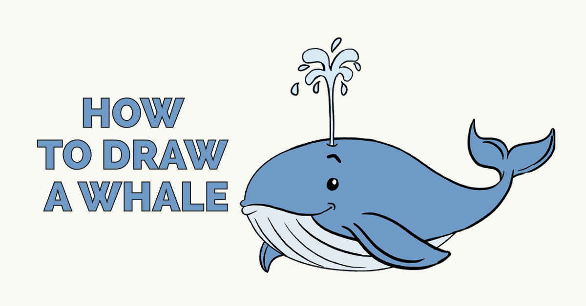 1200x628 How To Draw A Whale In A Few Easy Steps Easy Drawing Guides - Blue Whale Sketch