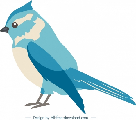 468x414 Nature Design Element Blue Bird Icon Cartoon Sketch Vectors Stock - Bluebird Sketch