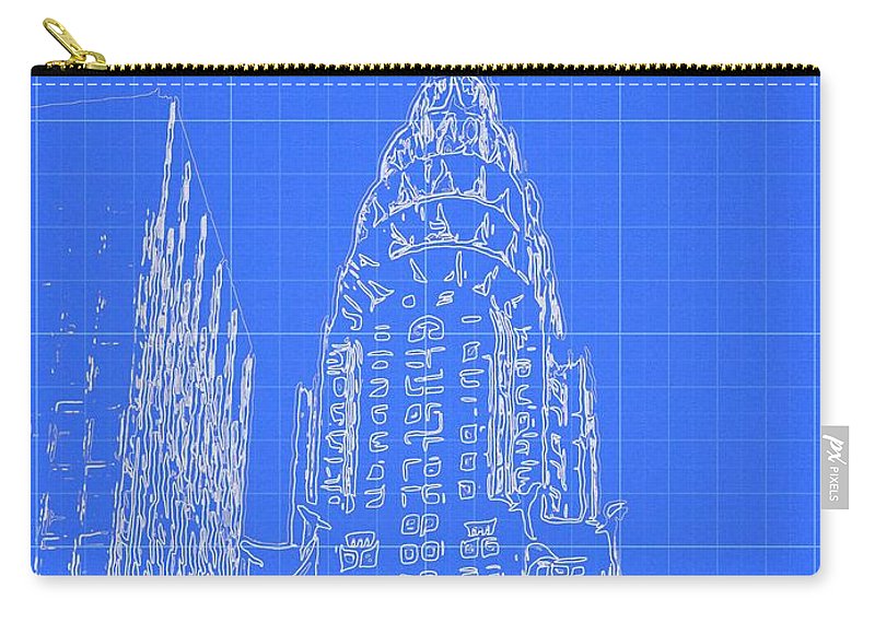 800x570 Chrysler Building Blueprint Sketch Carry All Pouch For Sale By Dan - Blueprint Sketch