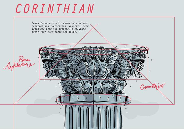 700x490 Corinthian Architectural Blueprint Sketch Vector - Blueprint Sketch