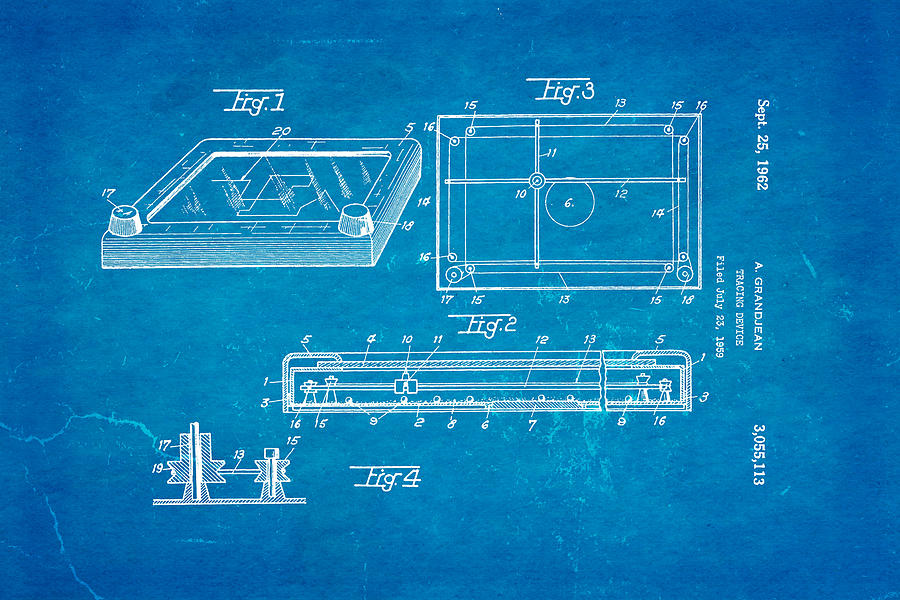 900x600 Grandjean Etch A Sketch Patent Art 1962 Blueprint Photograph By - Blueprint Sketch