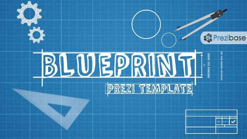 800x450 Blueprint Sketch Drawing Prezi Template 3d Background Marketing - Blueprint Sketch