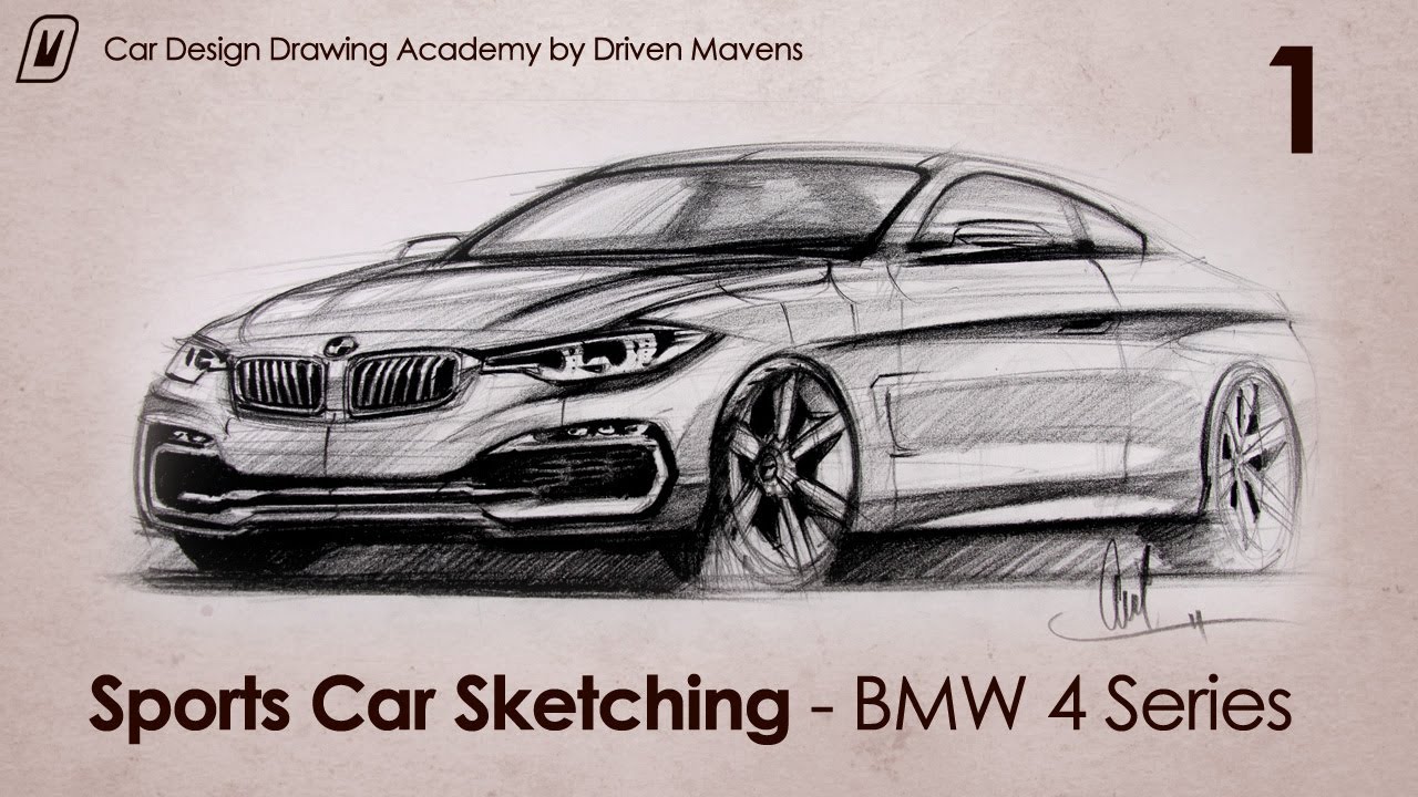 1280x720 2014 Bmw 4 Series Coupe Concept Car Designer Sketch - Bmw Car Sketch