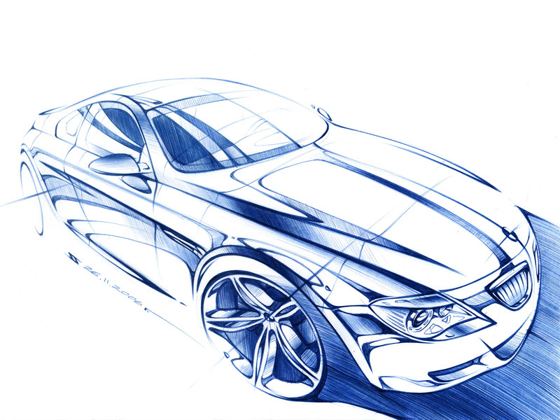 800x600 Car Sketch With A Ballpoint Design 3301 - Bmw Car Sketch