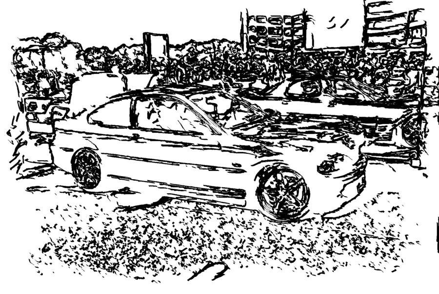 900x604 Bmw M3 Sketch Photograph By Nicholas Small - Bmw M3 Sketch