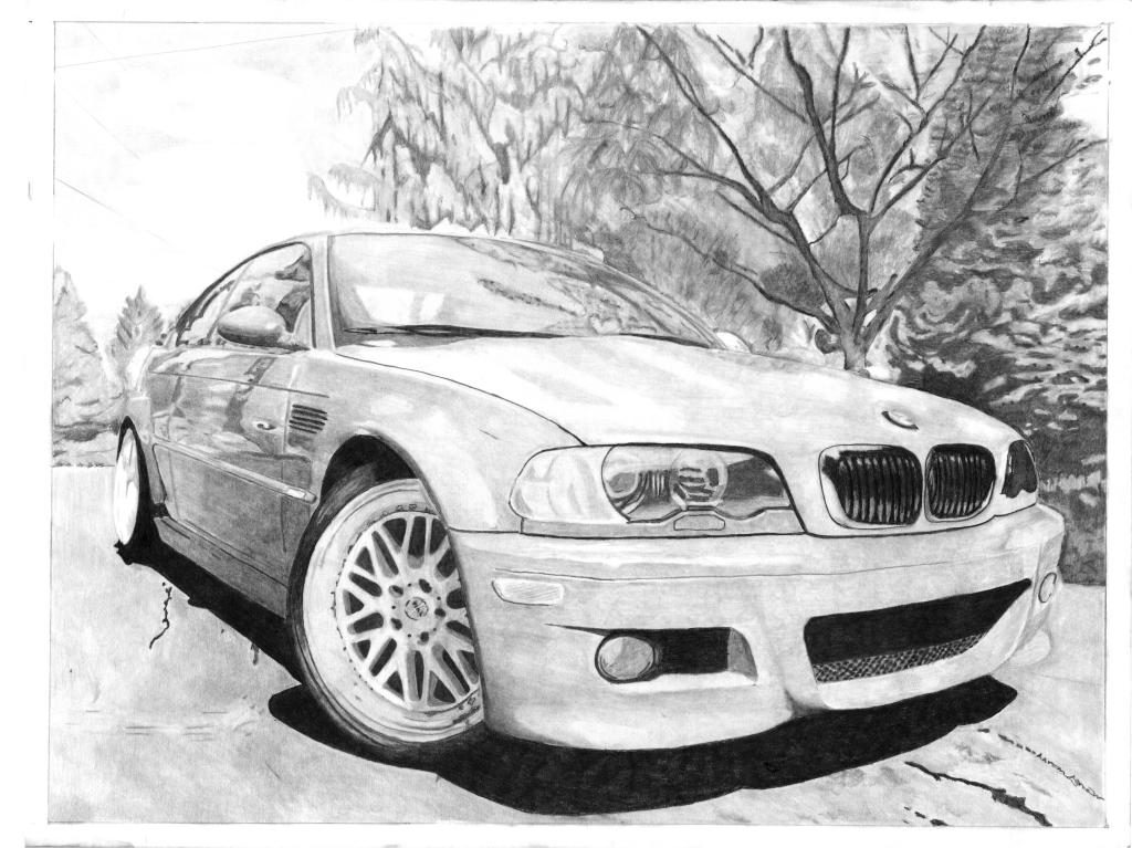 1024x767 E46 M3 Sketch Prints - Bmw M3 Sketch