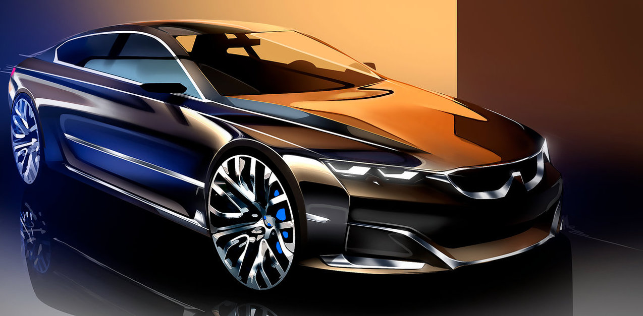 1274x627 Bmw Sedan Sketch By Whitesnake16 - Bmw Sketch