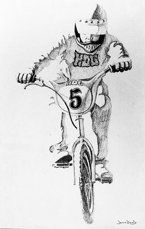 569x900 Hog Bmx Drawing By James Deady - Bmx Sketch