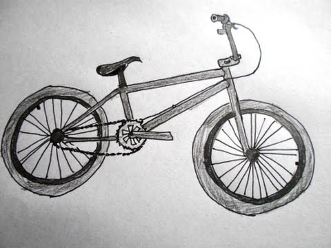 480x360 How To Draw A Bicycle Step By Step Drawing For Kids And Beginners - Bmx Sketch