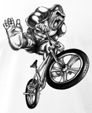 190x235 Leader Designs Bmx Gorilla Riding Bike Sketch Mens T Shirt By - Bmx Sketch