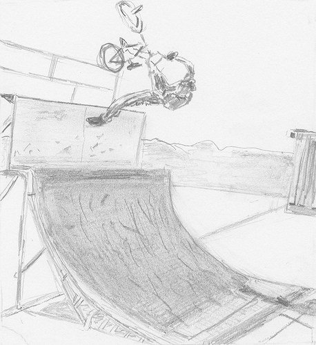 458x500 Bmx Bike On A Ramp So Much To Do, So Little Time - Bmx Sketch