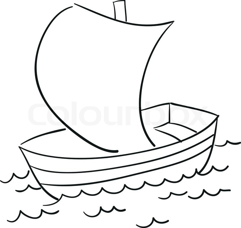 800x759 Vector Sketch Of The Boat For Your Own Design. Stock Vector - Boat Sketch