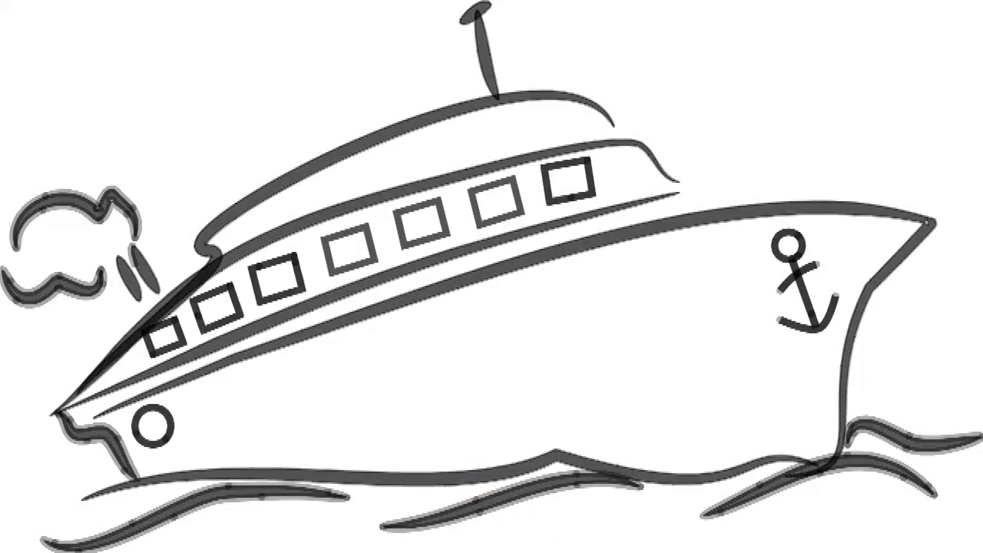 1920x1080 Man Sketching Ship Speed Boat On Whiteboard Background. Animated - Boat Sketch Images