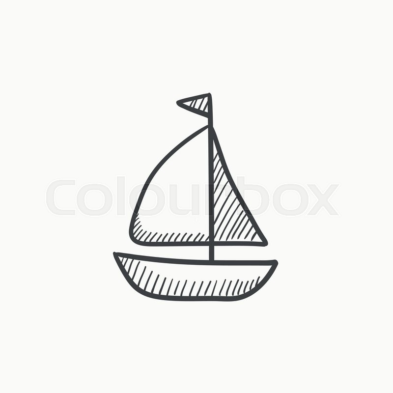 800x800 Sailboat Vector Sketch Icon Isolated On Background. Hand Drawn - Boat Sketch Images