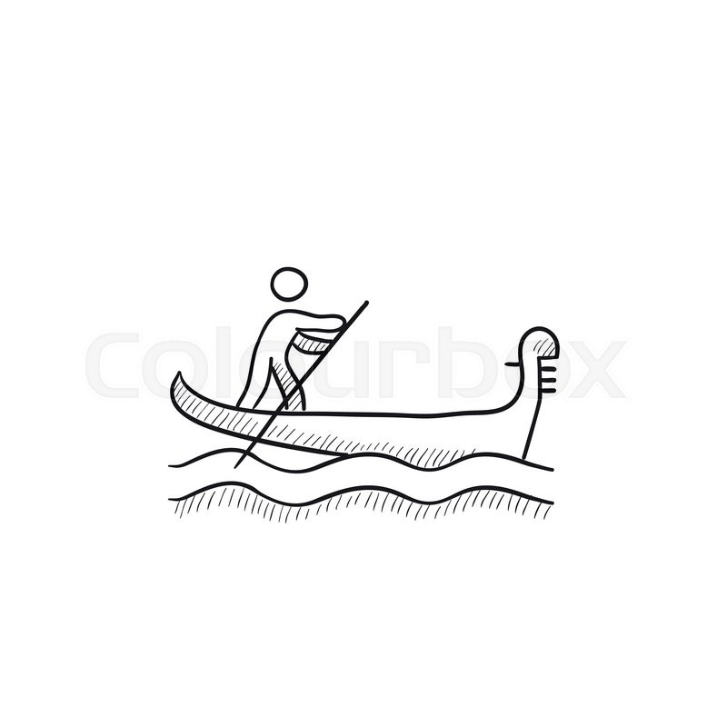800x800 Sailor Rowing Boat Vector Sketch Icon Isolated On Background. Hand - Boat Sketch Images