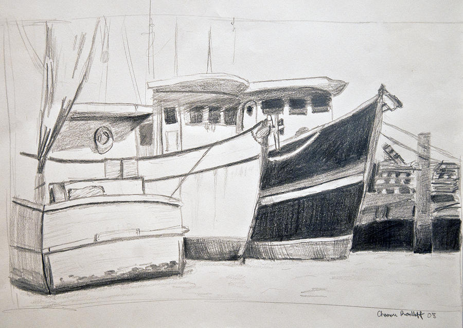 900x638 Tarpon Springs Boat Sketch Drawing By Chamar Radloff - Boat Sketches
