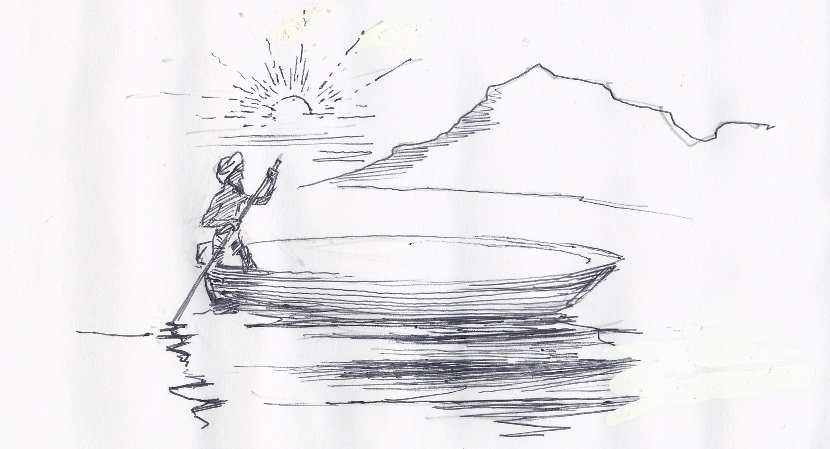 1665x901 Butterlamp Boat Janeadamsart - Boat Sketches