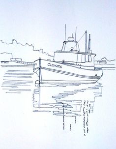 236x303 Old Fishing Boat Ceruzarajz Drawings, Boat And - Boat Sketches