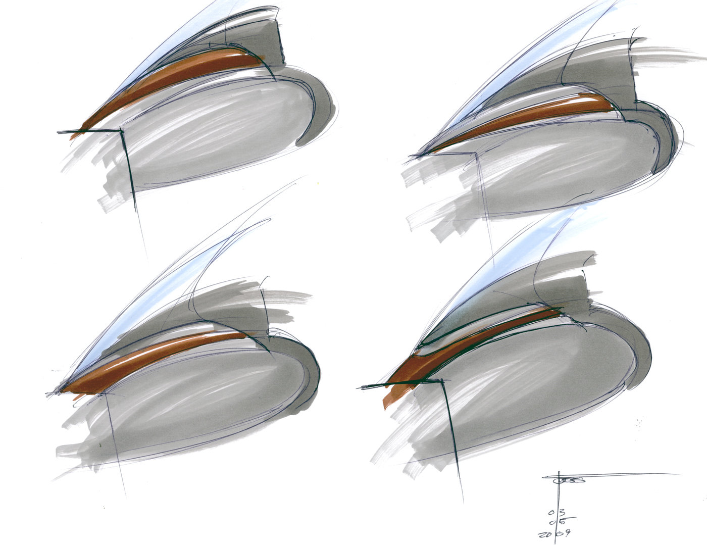 1400x1079 Boat Sketches By Charlie Foss - Boat Sketches