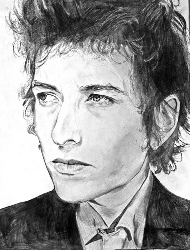 608x800 Bob Dylan Drawing By Mary Mccusker - Bob Dylan Sketch