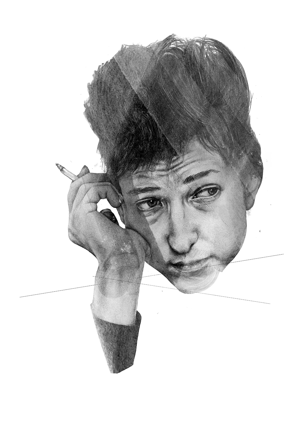 1000x1405 Bob Dylan Paul Ryding - Bob Dylan Sketch