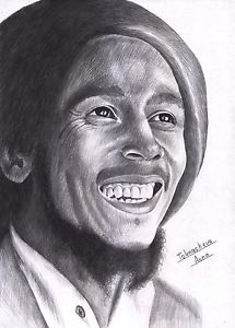 215x300 Bob Marley Musician Man A4 Original Graphite Pencil Drawing Hand - Bob Marley Sketch
