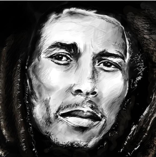 639x641 Day 34 Of 365 Things To Do, See Amp Eat In Jamaica - Bob Marley Sketch
