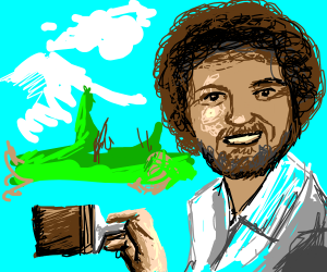 300x250 Bob Ross Drawing Some Happy Little Trees. - Bob Ross Sketch