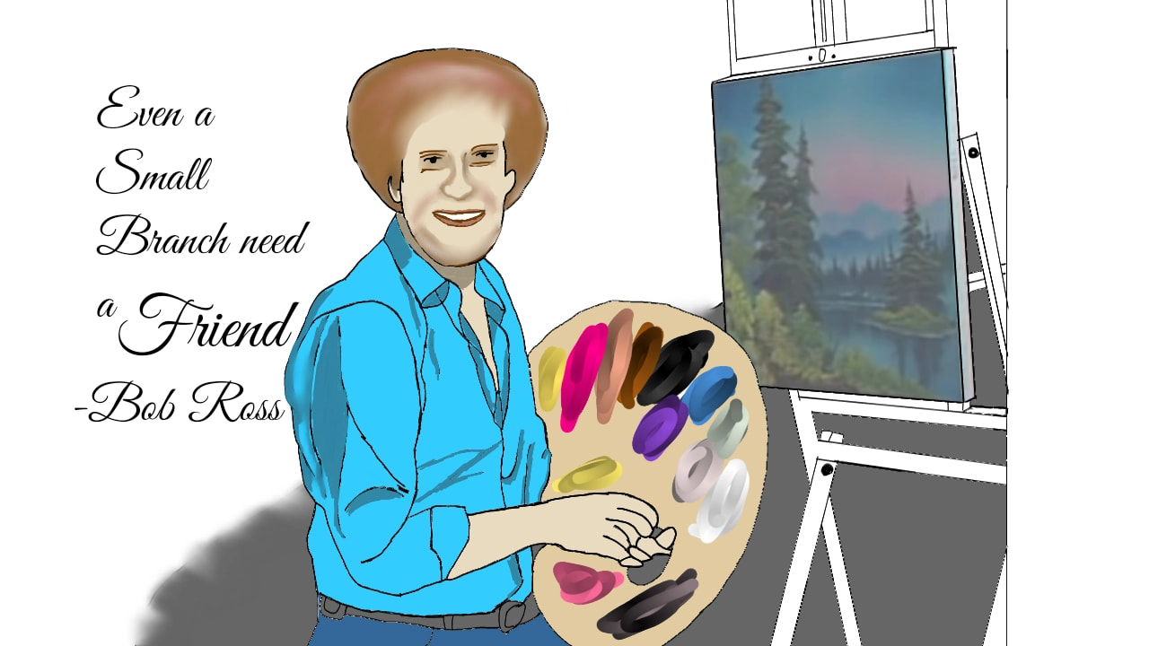 1280x720 Tribute To Bob Ross Paint Canvas Scetch Bobross Art - Bob Ross Sketch