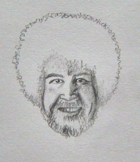 448x518 Challenge Photoshop Bob Ross - Bob Ross Sketch