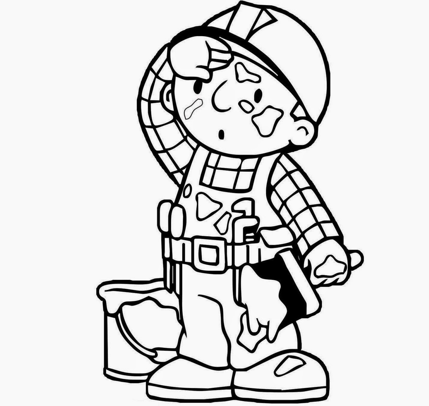 1434x1358 Bob The Builder Coloring Drawing Free Wallpaper Anggela Coloring - Bob The Builder Sketch