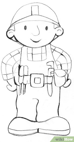 293x559 How To Draw Bob The Builder 6 Steps (With Pictures) - Bob The Builder Sketch