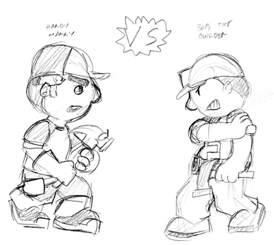 400x357 Manny Vs Bob Sketch By Inspectornills - Bob The Builder Sketch