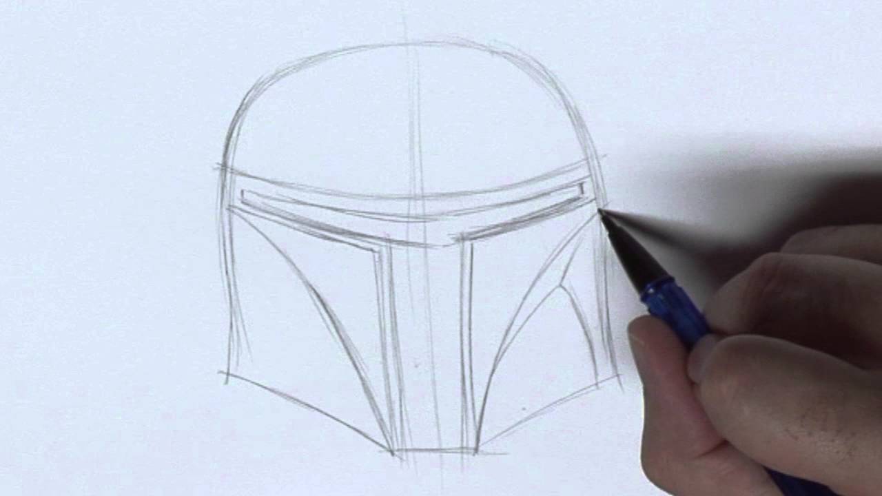 1280x720 Drawing Boba Fett In Pencil - Boba Fett Helmet Sketch