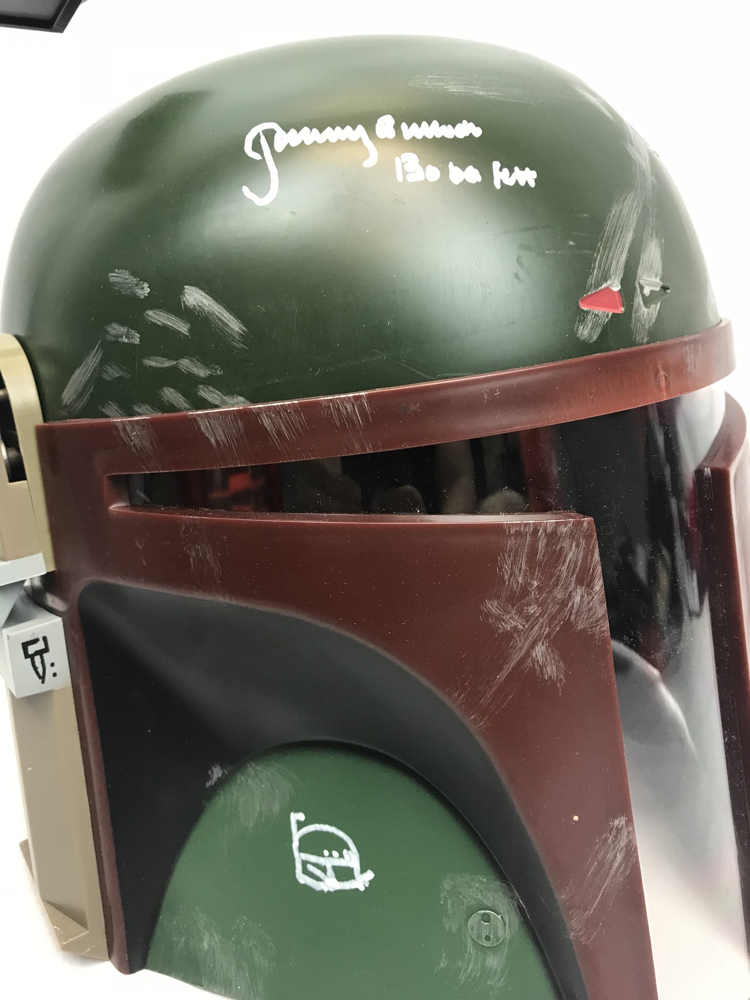 1536x2048 Jeremy Bulloch Signed Full Size Star Wars Boba Fett Helmet Sketch - Boba Fett Helmet Sketch