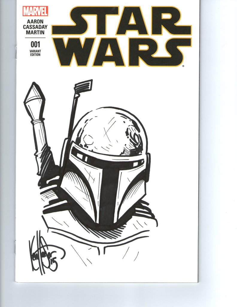 792x1024 Star Wars 1 Ken Haeser Boba Fett Sketch Variant Cover Rodman Comics - Boba Fett Helmet Sketch