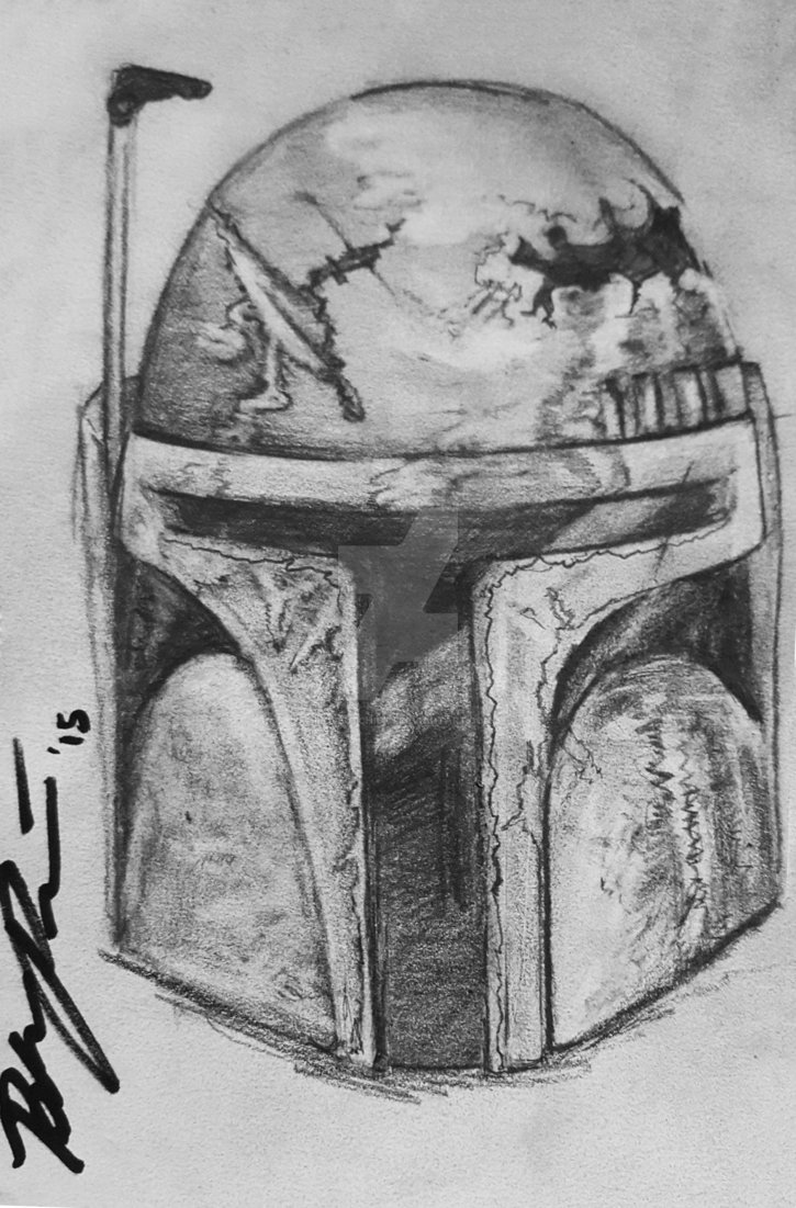 725x1101 Boba Fett Mask By Blakepoisso - Boba Fett Helmet Sketch