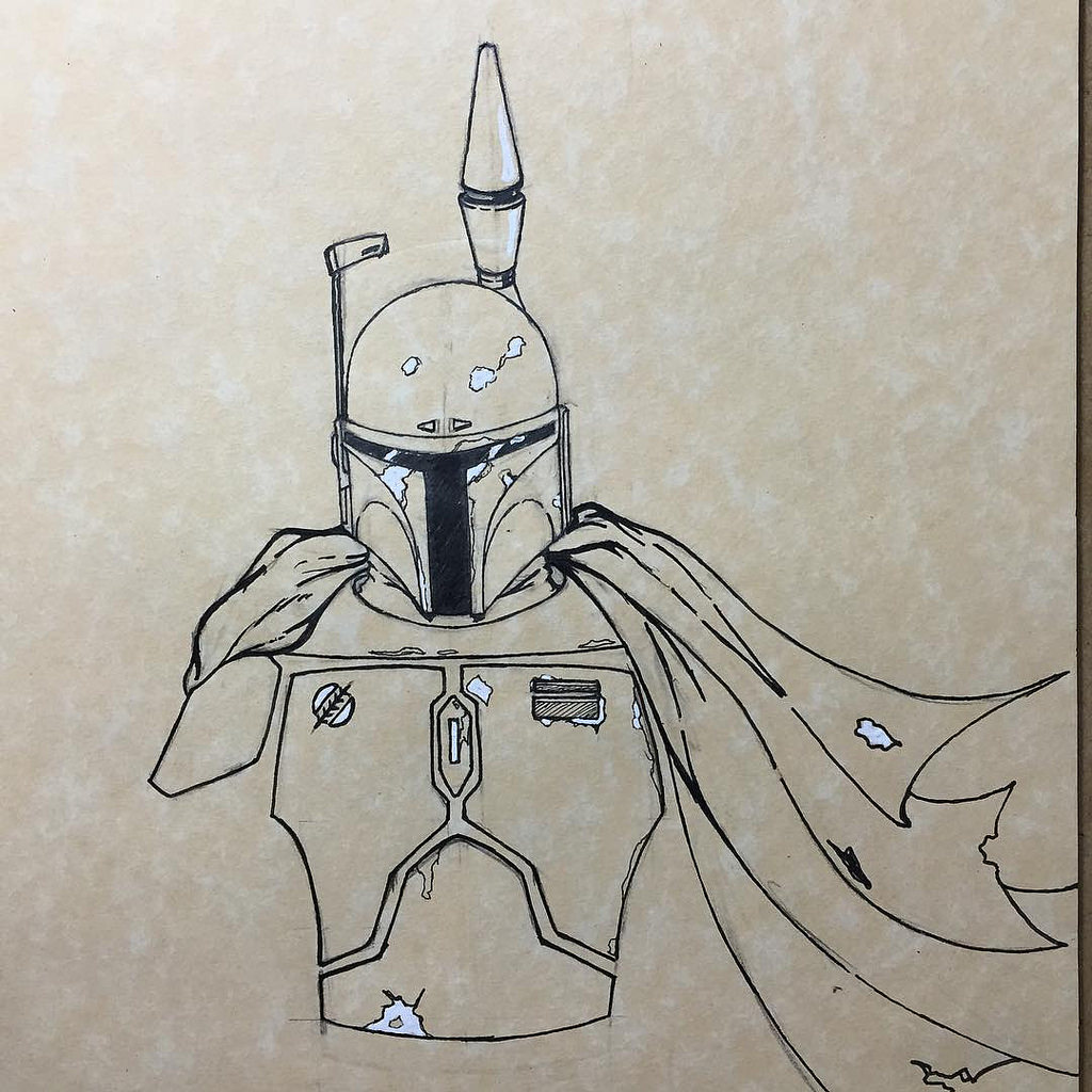 1024x1024 Daily Sketch Boba Fett - Boba Fett Sketch